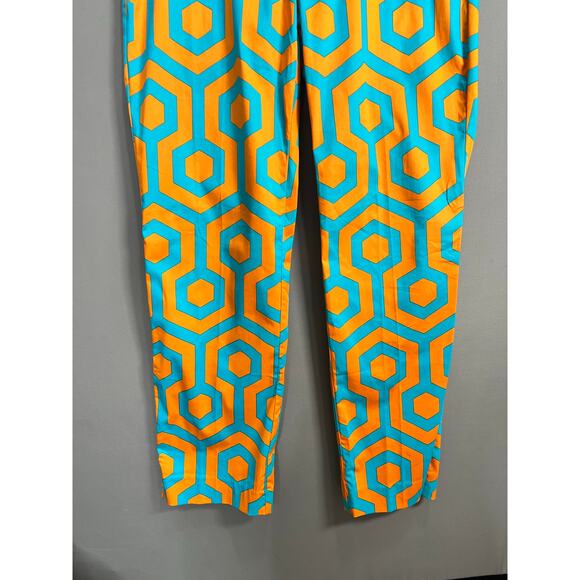 Loudmouth Golf Pants Sz 36x34L Orange And Teal Geometric Hexagon Athletic Retro - Picture 13 of 15
